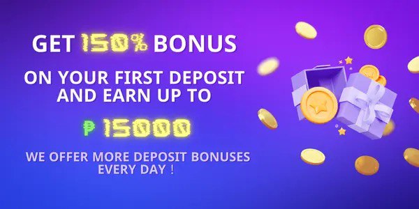 Promotional banner artwork for the first deposit match offer