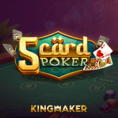 5 Card Poker table game icon artwork